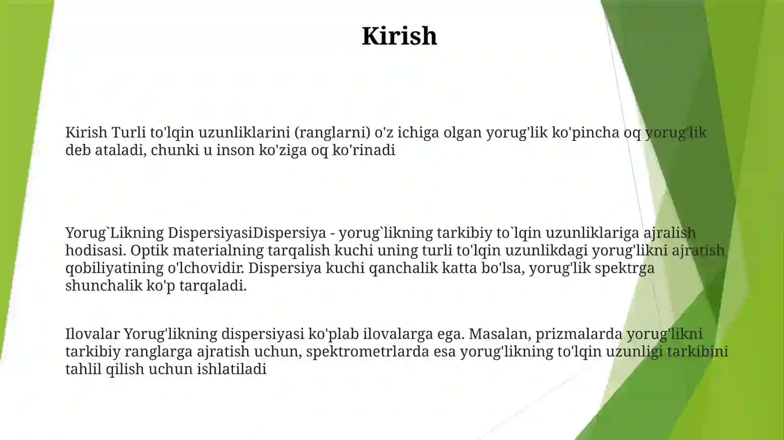 Yorug`LikningDispersiyasi 2