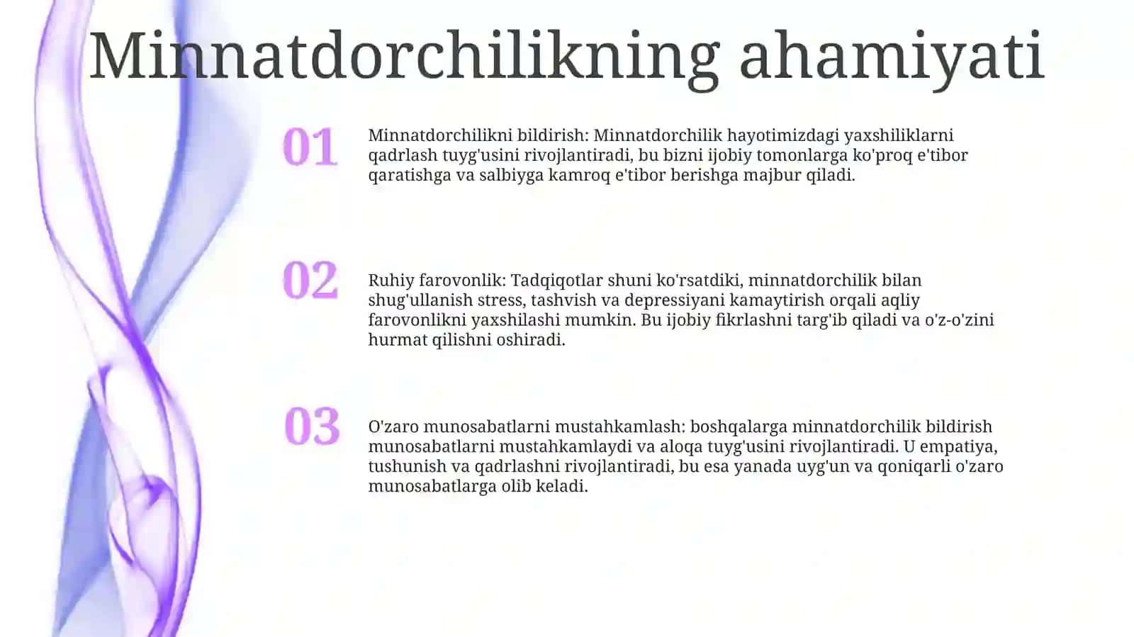 Minnatdorchilikning ahamiyati 2