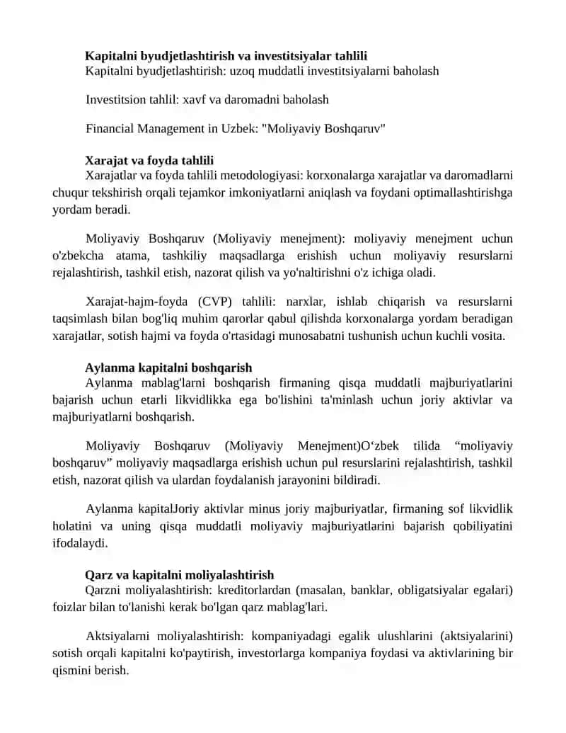 Moliyaviy Boshqaruv 2