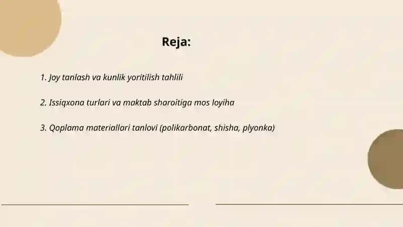 Maktab hovlisida issiqxona tashkil etish 2