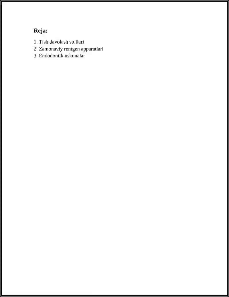 Tish davolash stullari 2