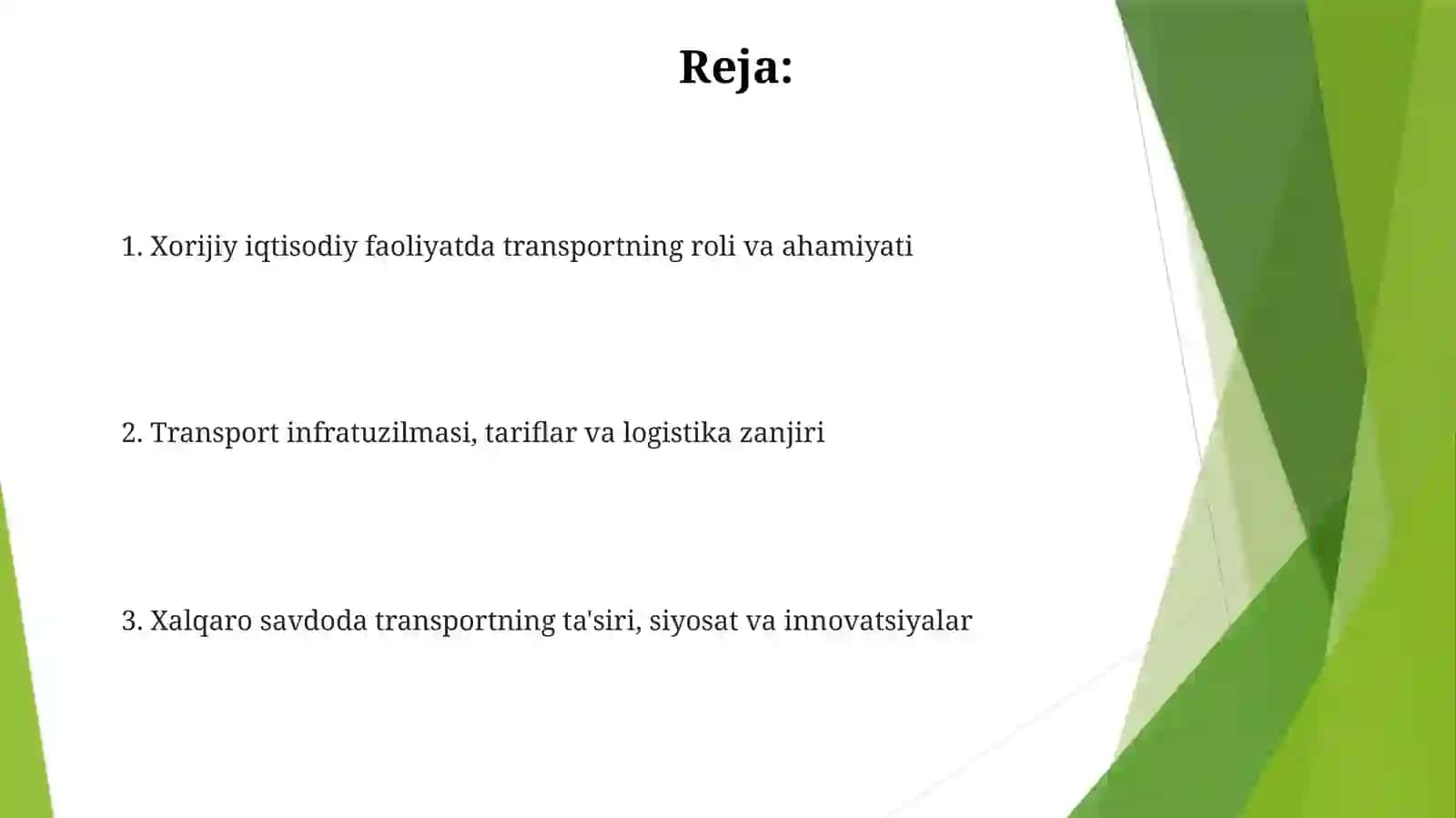 Tashqi  iqtisodiy faoliyatda transport va uning ahamiyati 2