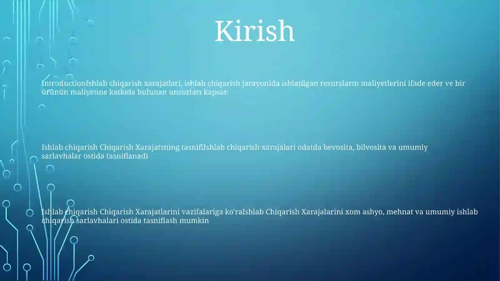 Ishlab Chiqarish Xarajatlari Va Klassifikatsiya 2