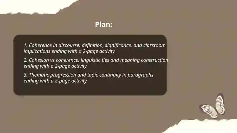 Coherence in Discourse 2