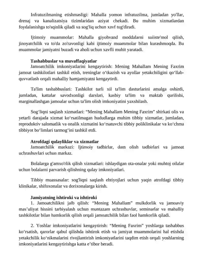 Mening Mahallam Mening Faxrim 2