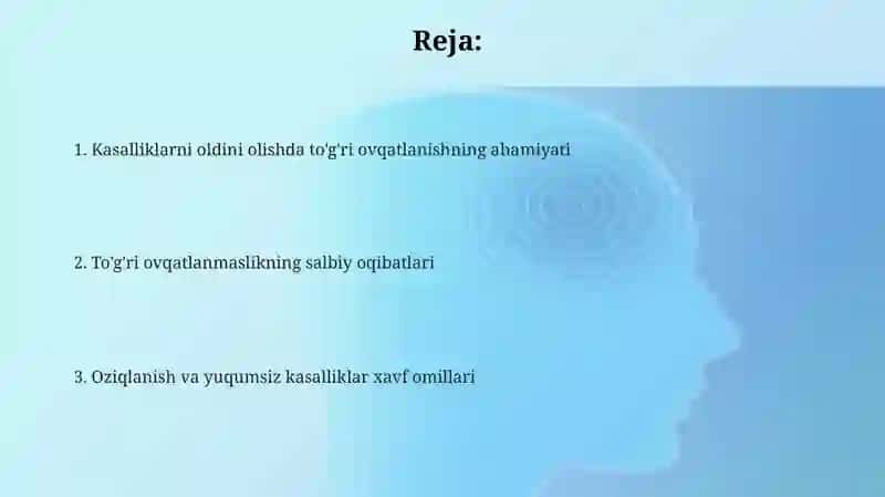 Qandli diabet va ovqatlanish 2