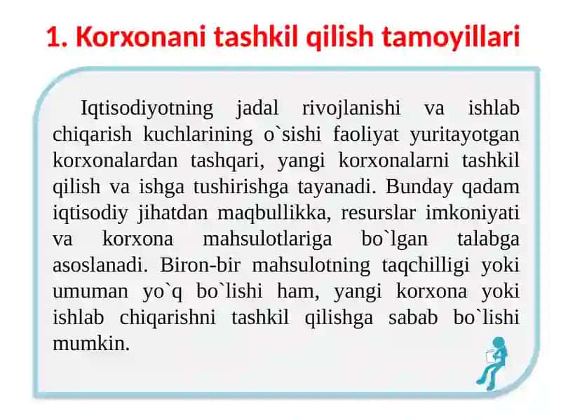 KORXONANI TASHKIL QILISH VA UNING FAOLIYATINI TO`XTATISH 2