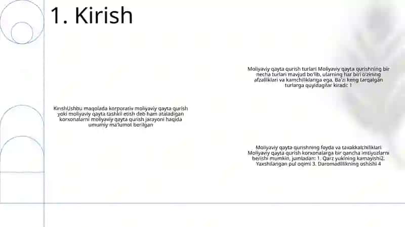 Korxonalarni Moliyaviy Isloh Qilish 2