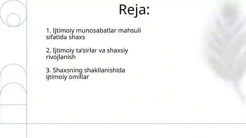 Shaxs sotsial munosabatlar mahsuli sifatida 2
