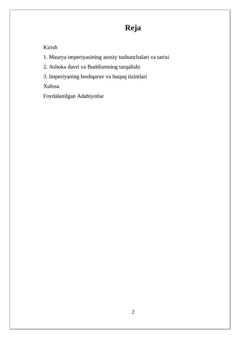 MAURYA IMPERIYASI REFERAT 2