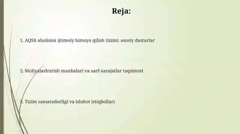 AQSH aholisini ijtimoiy himoya qilish tizimi: Asosiy dasturlar 2