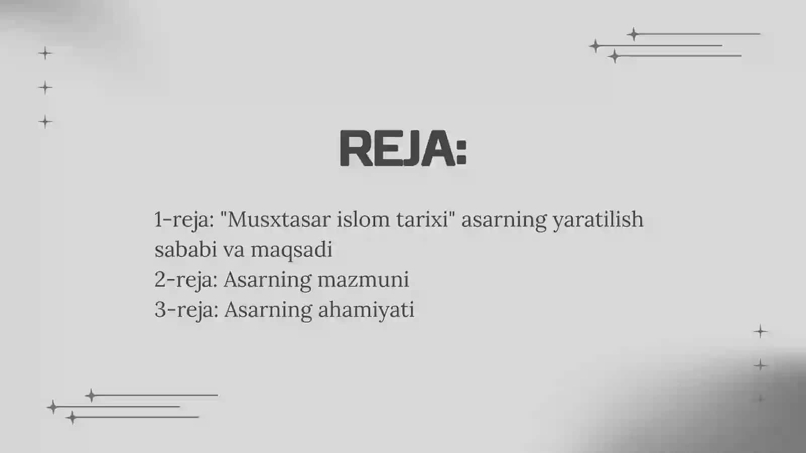 Abdurauf Fitratning "Muxtasar islom tarixi" risolasi 2