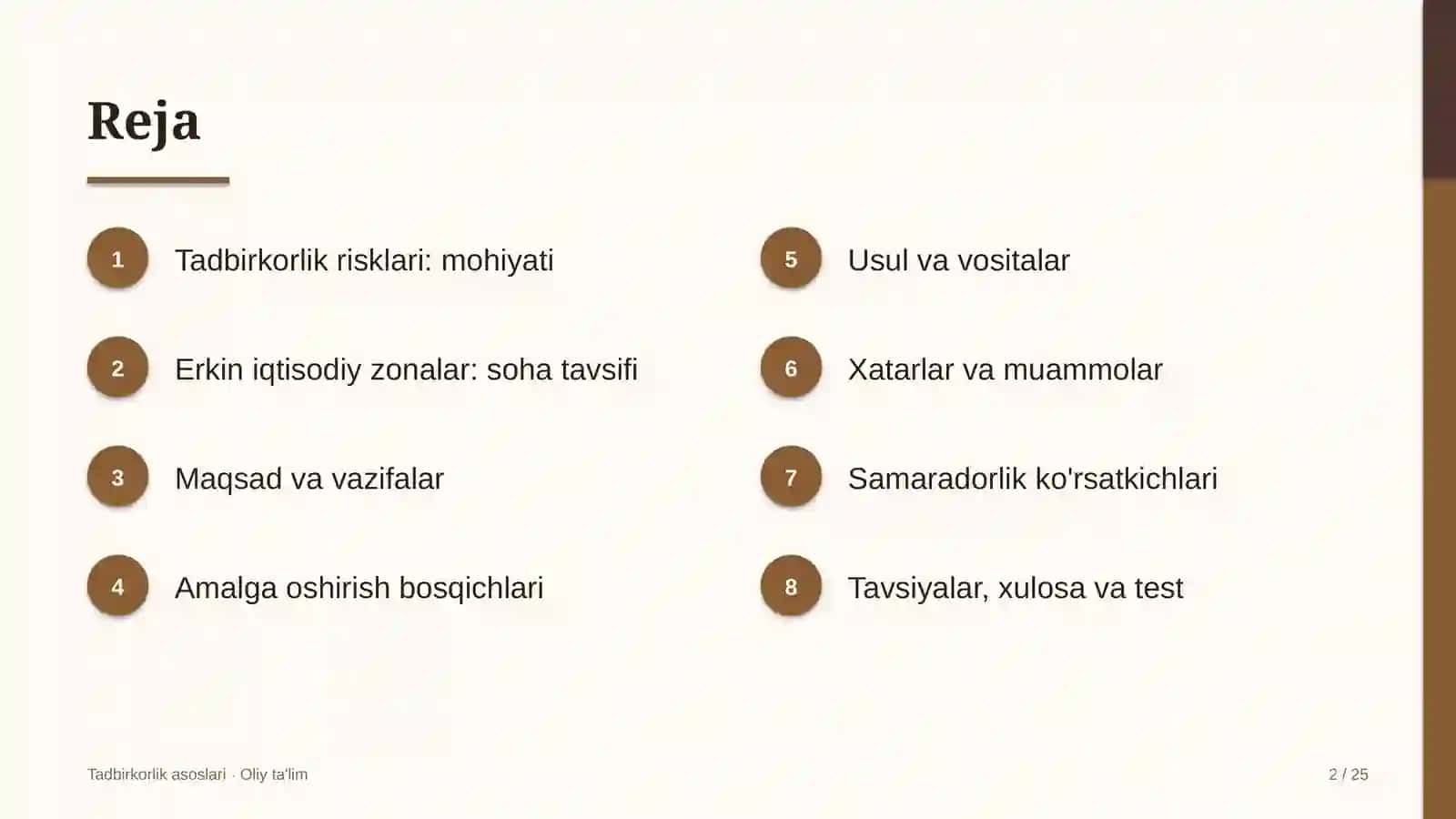 Erkin iqtisodiy zonalarda tadbirkorlik risklari 2