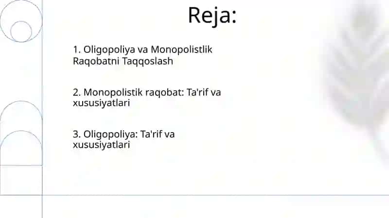 Ologopoliya va Monopolistik raqobat 2