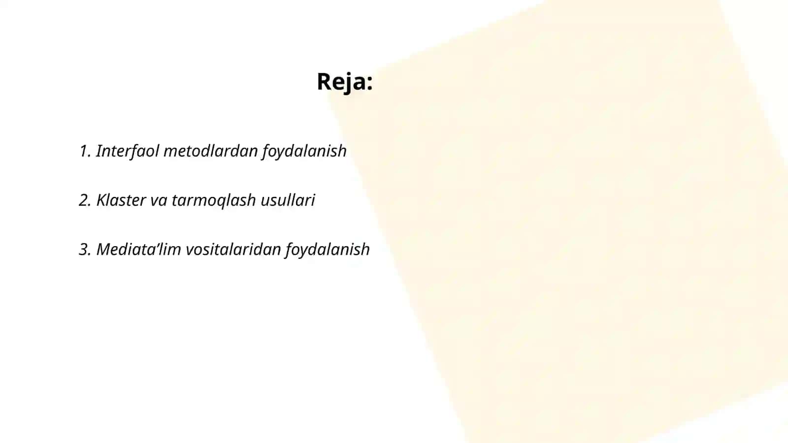 Interfaol metodlardan foydalanish 2