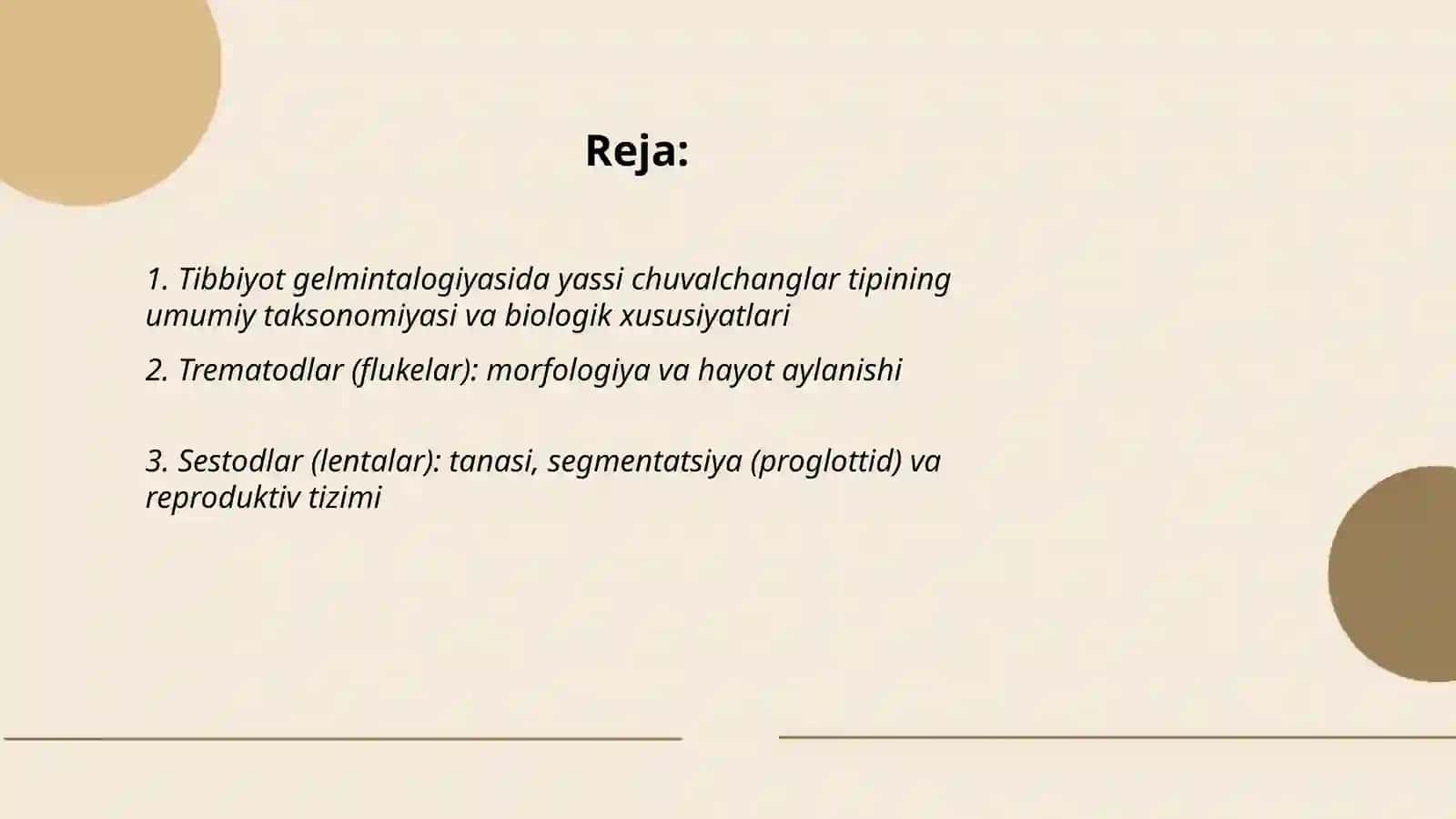 Tibbiyot gelmintalogiyasi. Yassi chuvalchanglar tipi 2