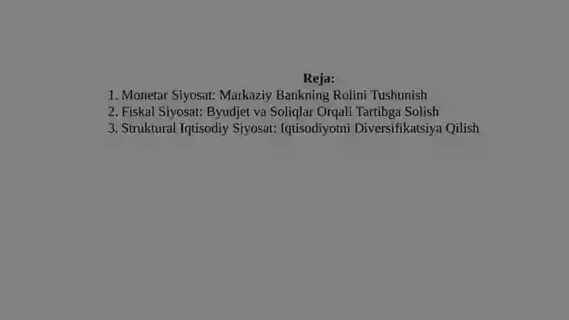 Davlatning Iqtisodiy Siyosatining Turlari 2