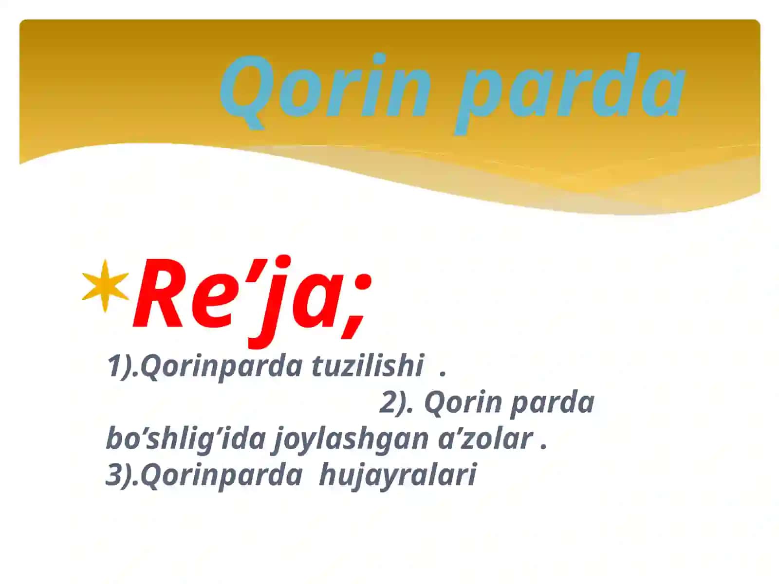 Anatomiya fanidan tayyorlangan mustaqil ishi 2