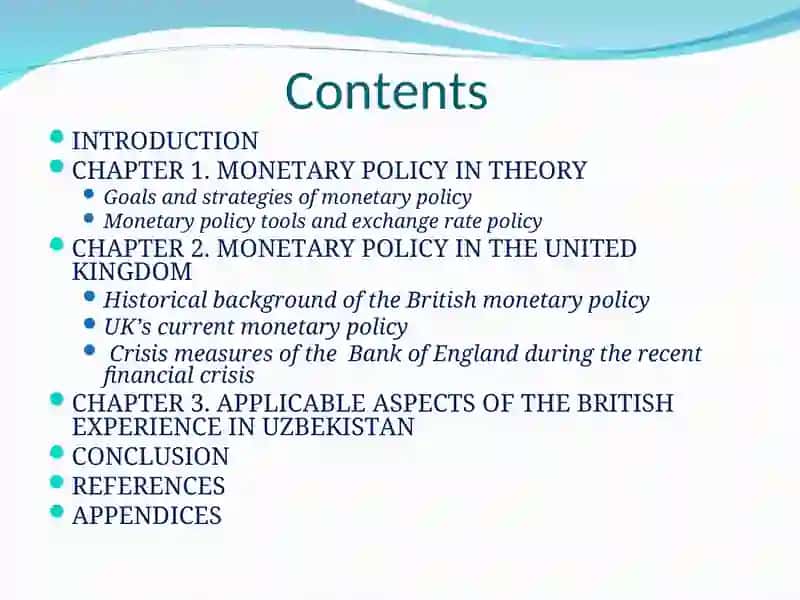 “Monetary policy in the United Kingdom and opportunities of its application” 2