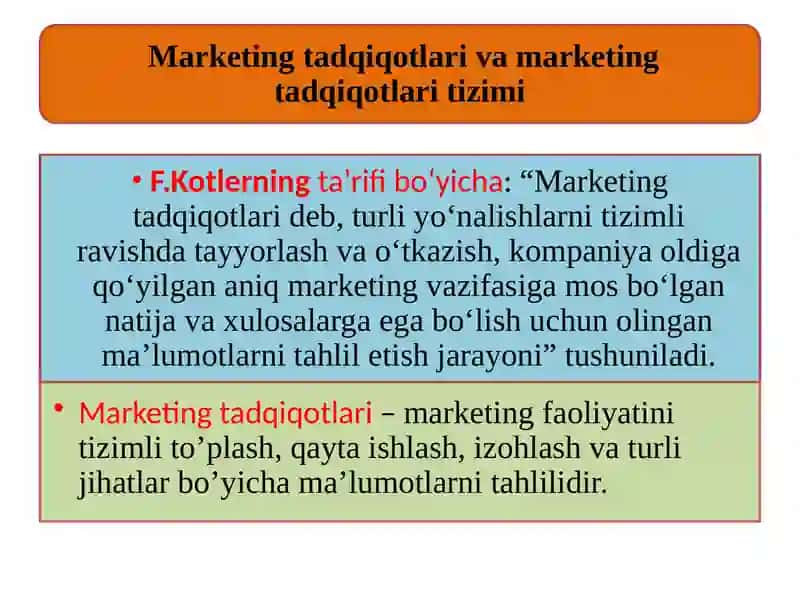 Marketing tadqiqotlari 2