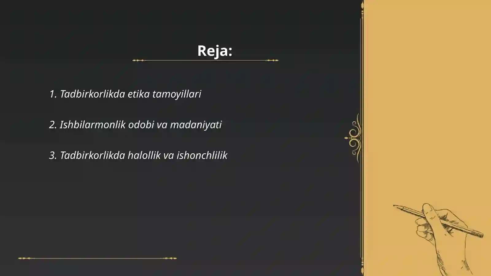 Tadbirkorlik etikasi va madaniyati 2