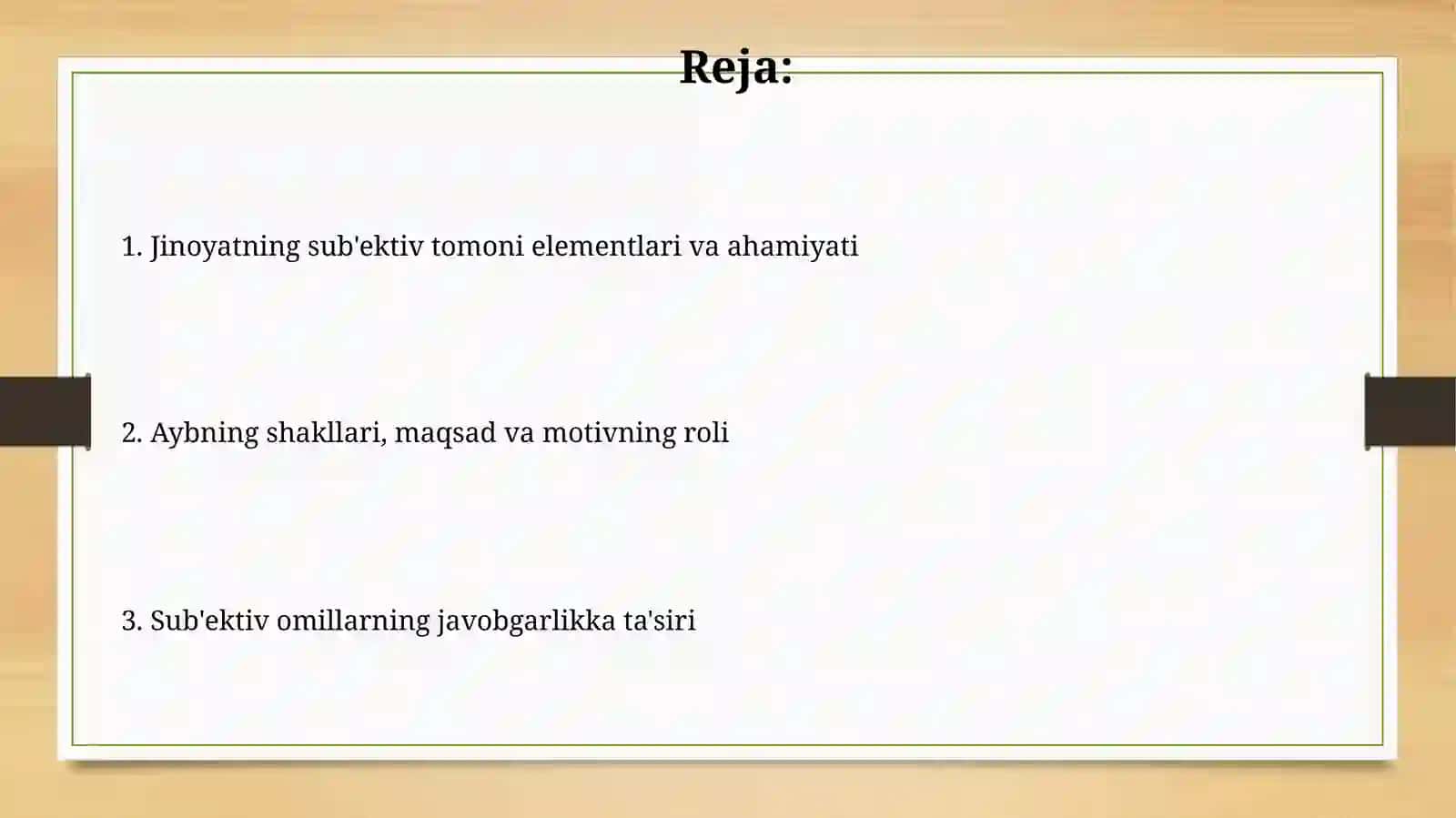 Jinoyatning subyektiv tomoni 2