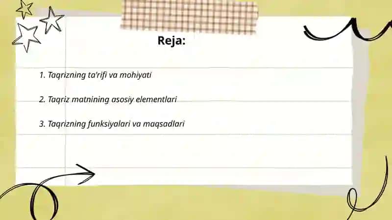 Taqriz matini. Taqrizning turlari 2
