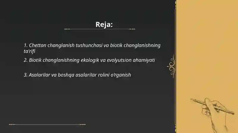 Chettan changlanish usullari. Biotik changlanish 2