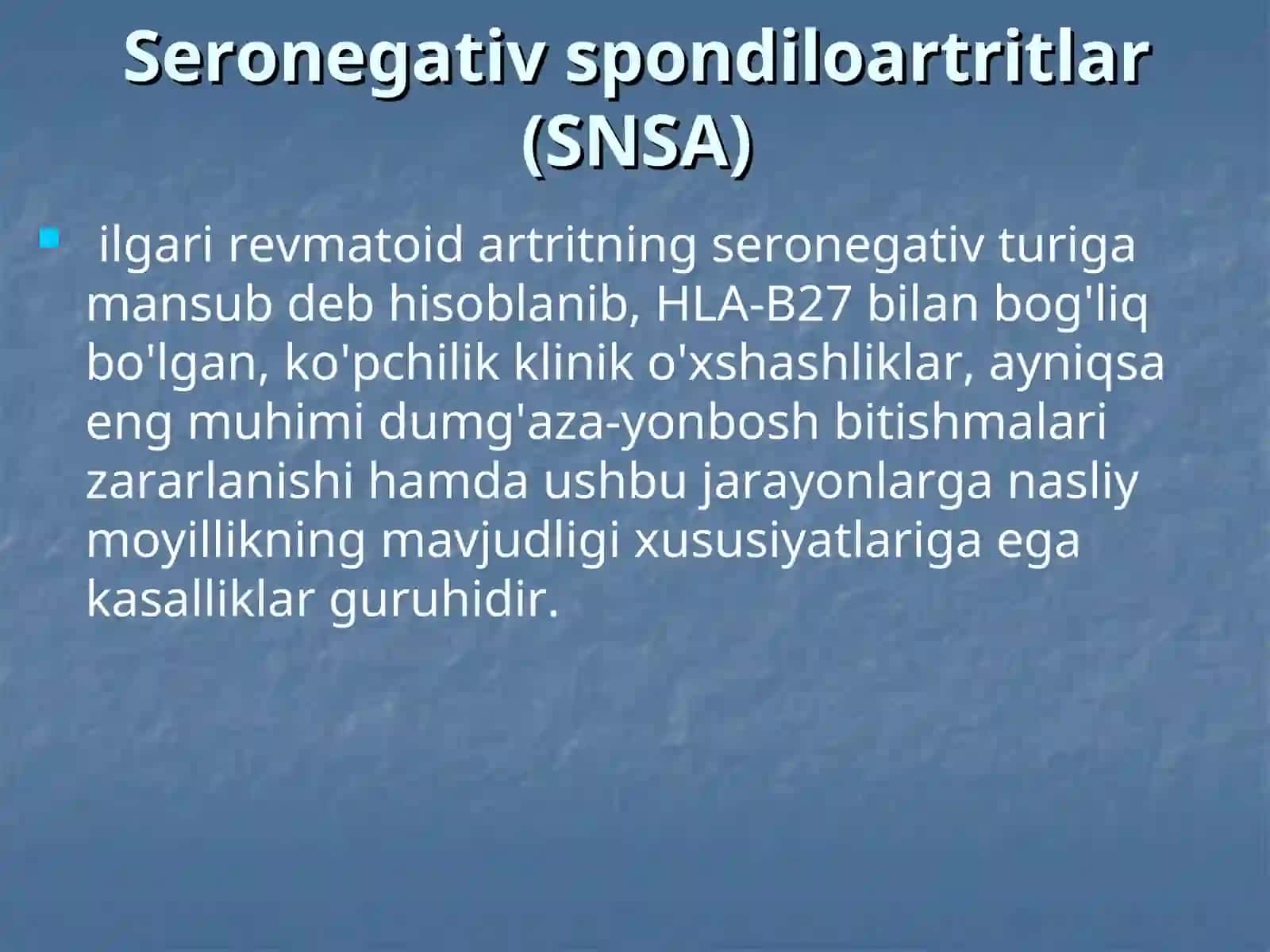Seronegativ spondiloartritlar(Reaktiv artrit) 2