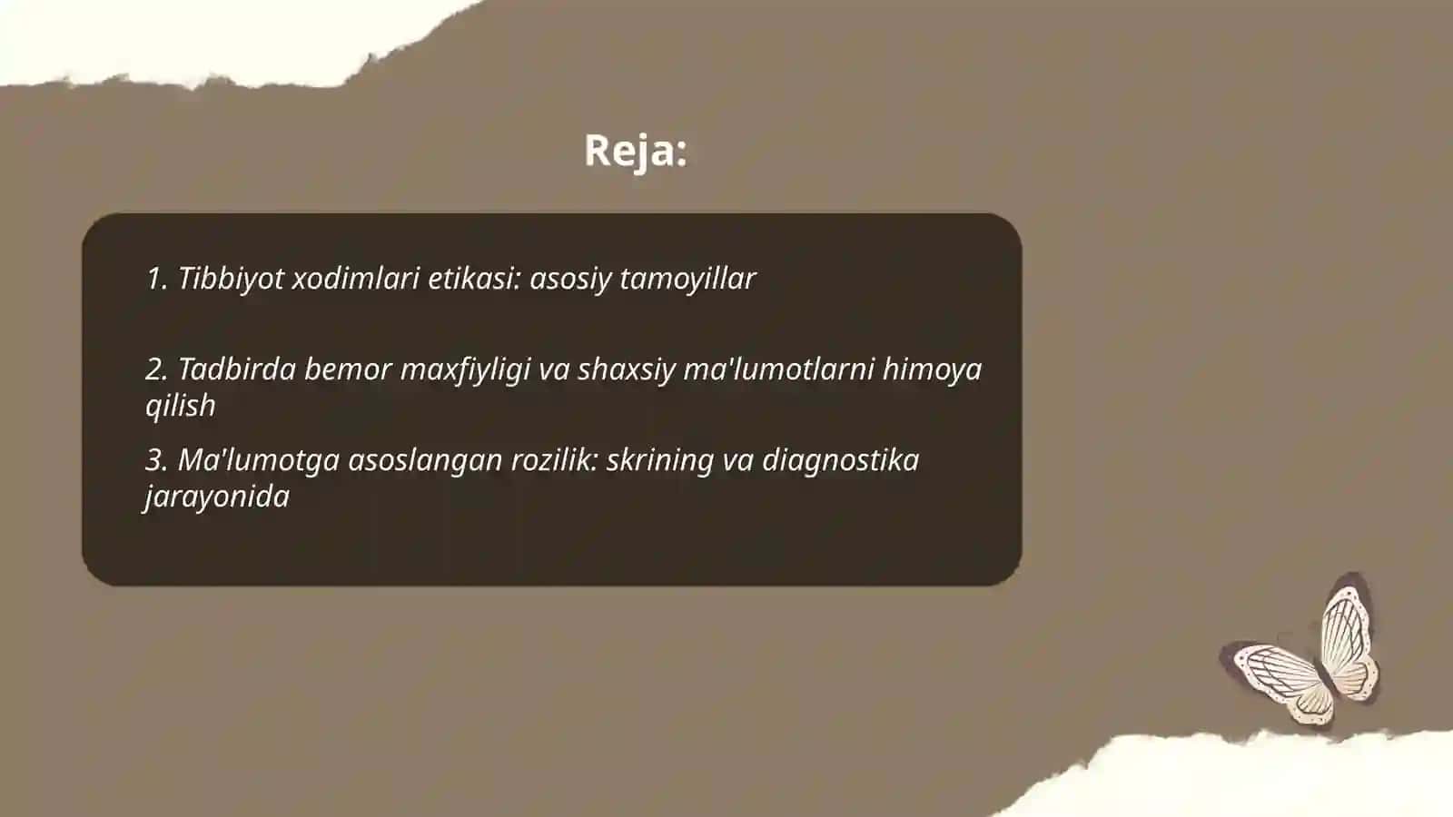 Tibbiyot xodimlari etikasi va diagnostikasi 2