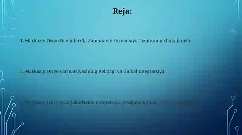 Markaziy Osiyo davlatlarida farmatsiyani rivojlanishi 2