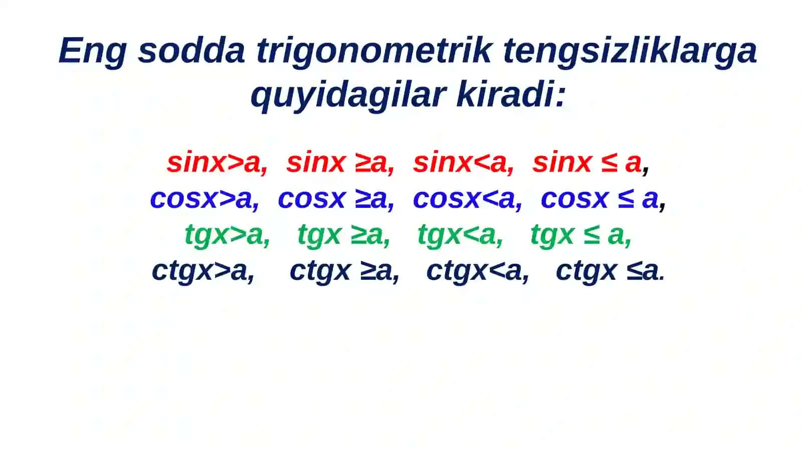 Trigonometrik tengsizliklar 2
