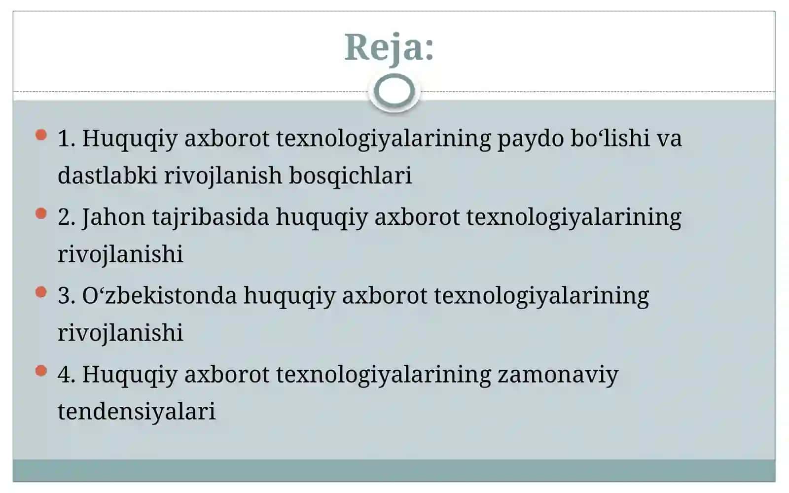 Huquqiy axborot texnologiyalarining rivojlanish bosqichlari va zamonaviy tendensiyalari 2