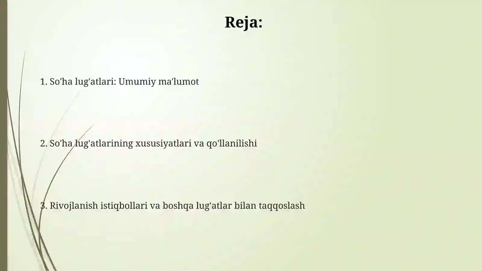 Soha lugʻatlari haqida maʼlumot 2