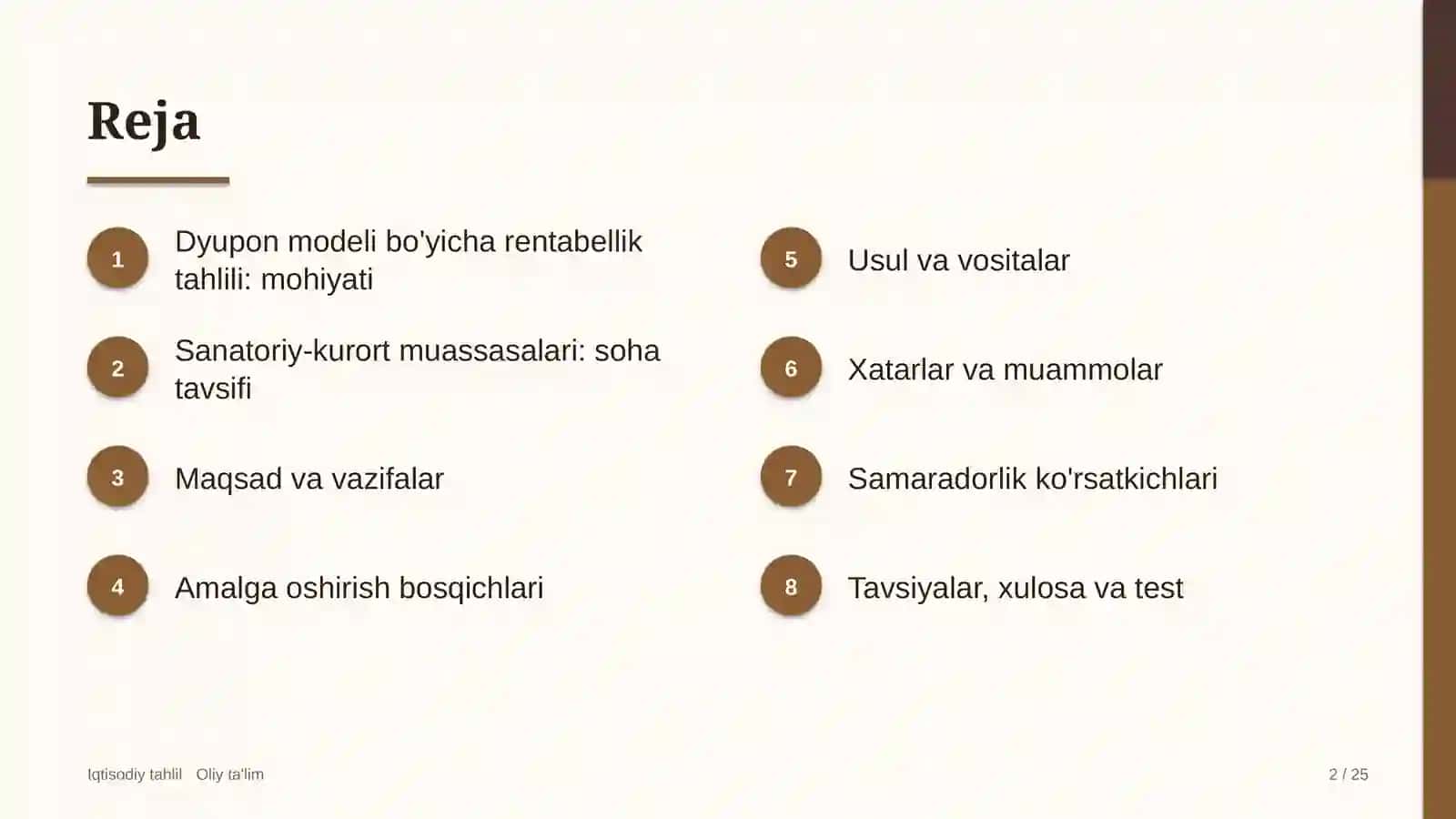 sanatoriy kurort muassasalarida dyupon modeli asosida rentabellik tahlili 2945 2