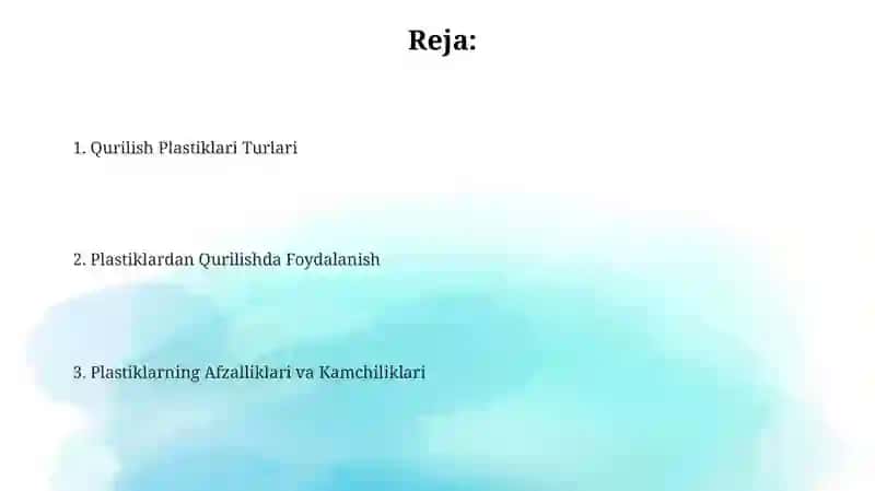 Qurilish plastmassalari 2
