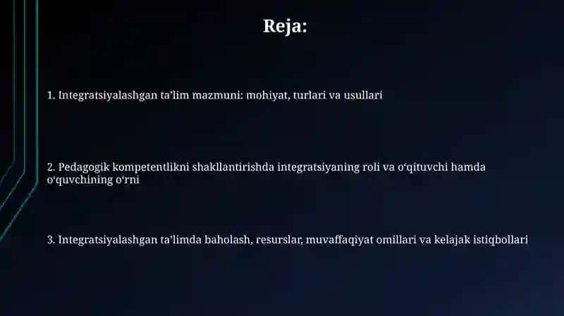 Integratsiyalashgan ta'lim mazmuni 2