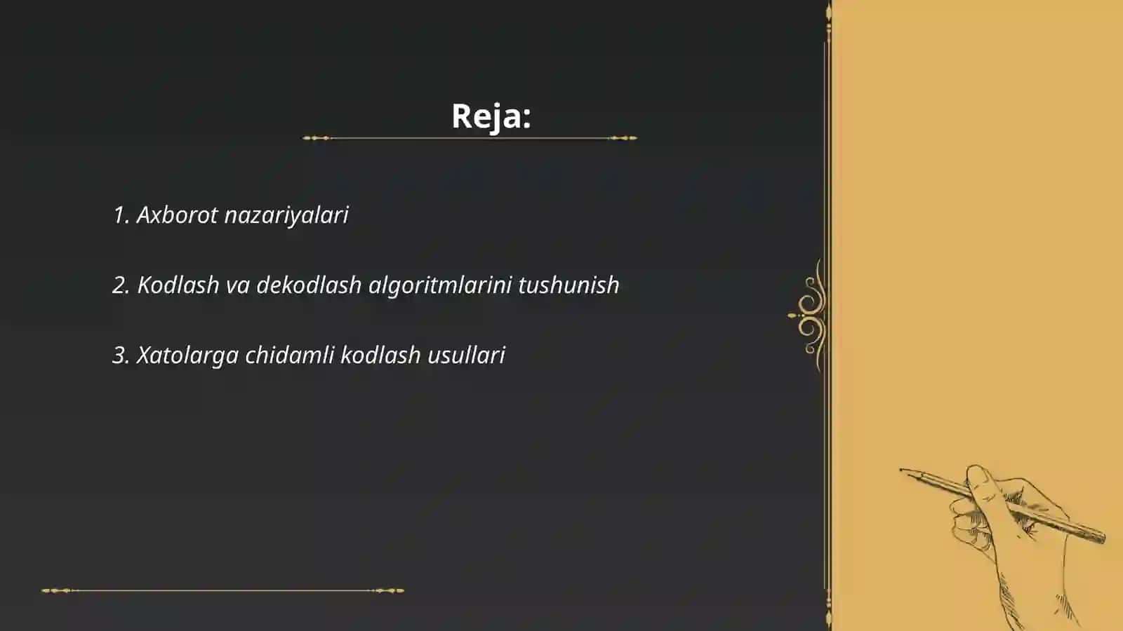 Axborotlarni kodlash algaritimi 2