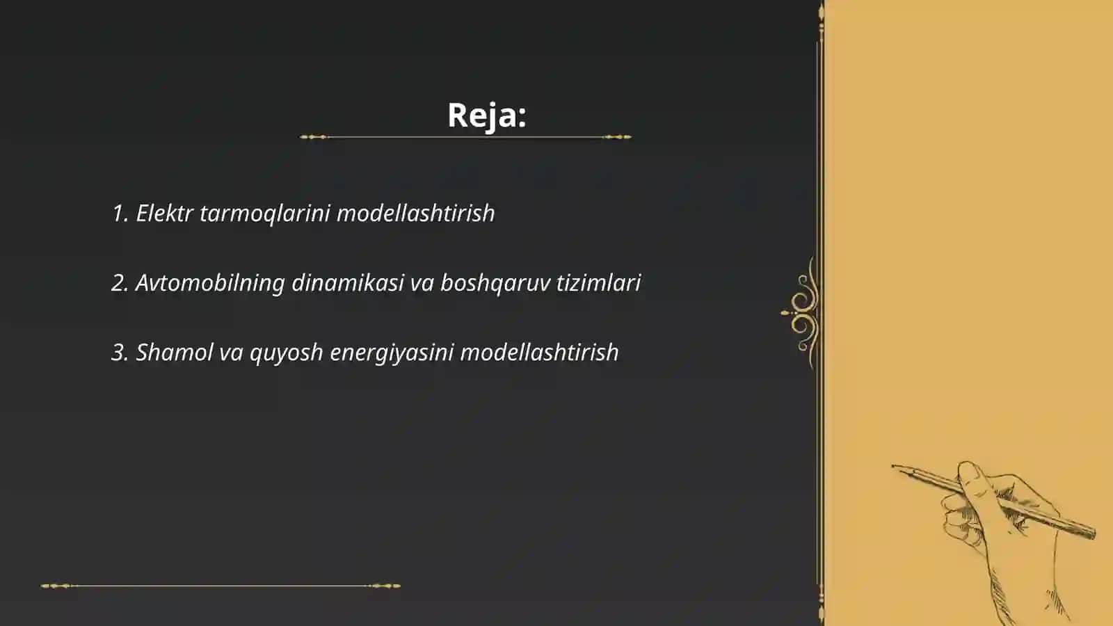 Elektr tarmoqlarini modellashtirish 2