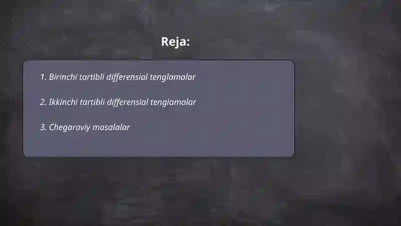 To'la differensial tenglama 2