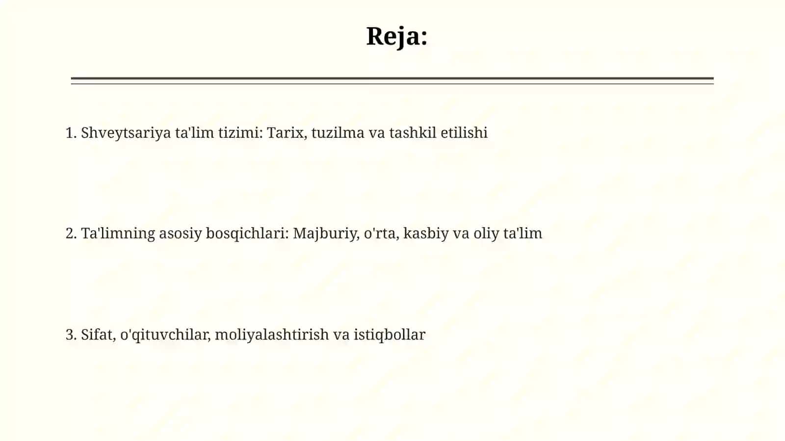 Shveytsariya ta'lim tizimi 2