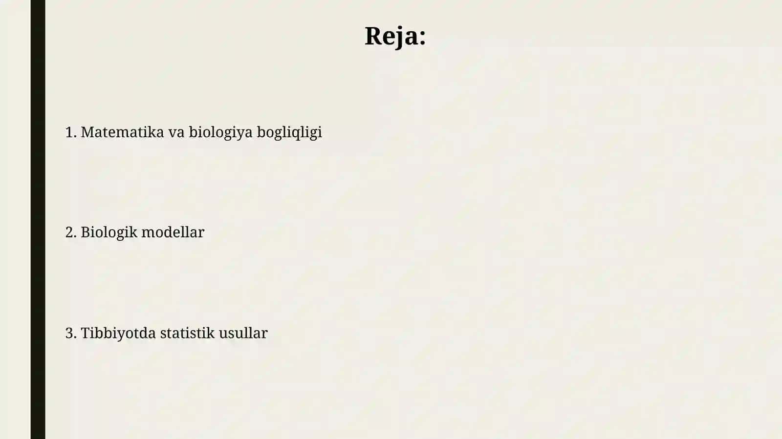 Biologiya va Tibbiyotda matematika 2