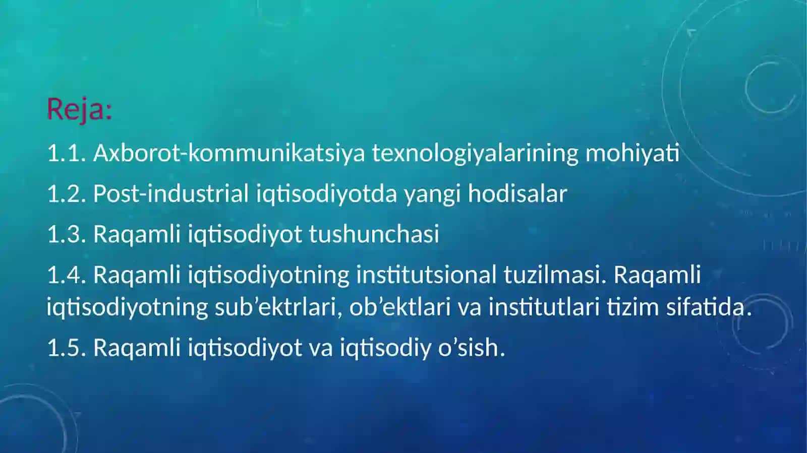 RAQAMLI IQTISODIYOT ASOSLARI 2