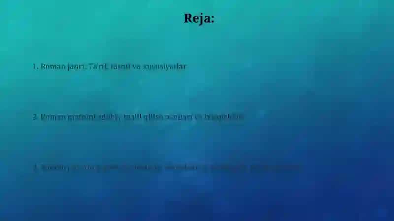 Roman janri va badiiy tahlil 2
