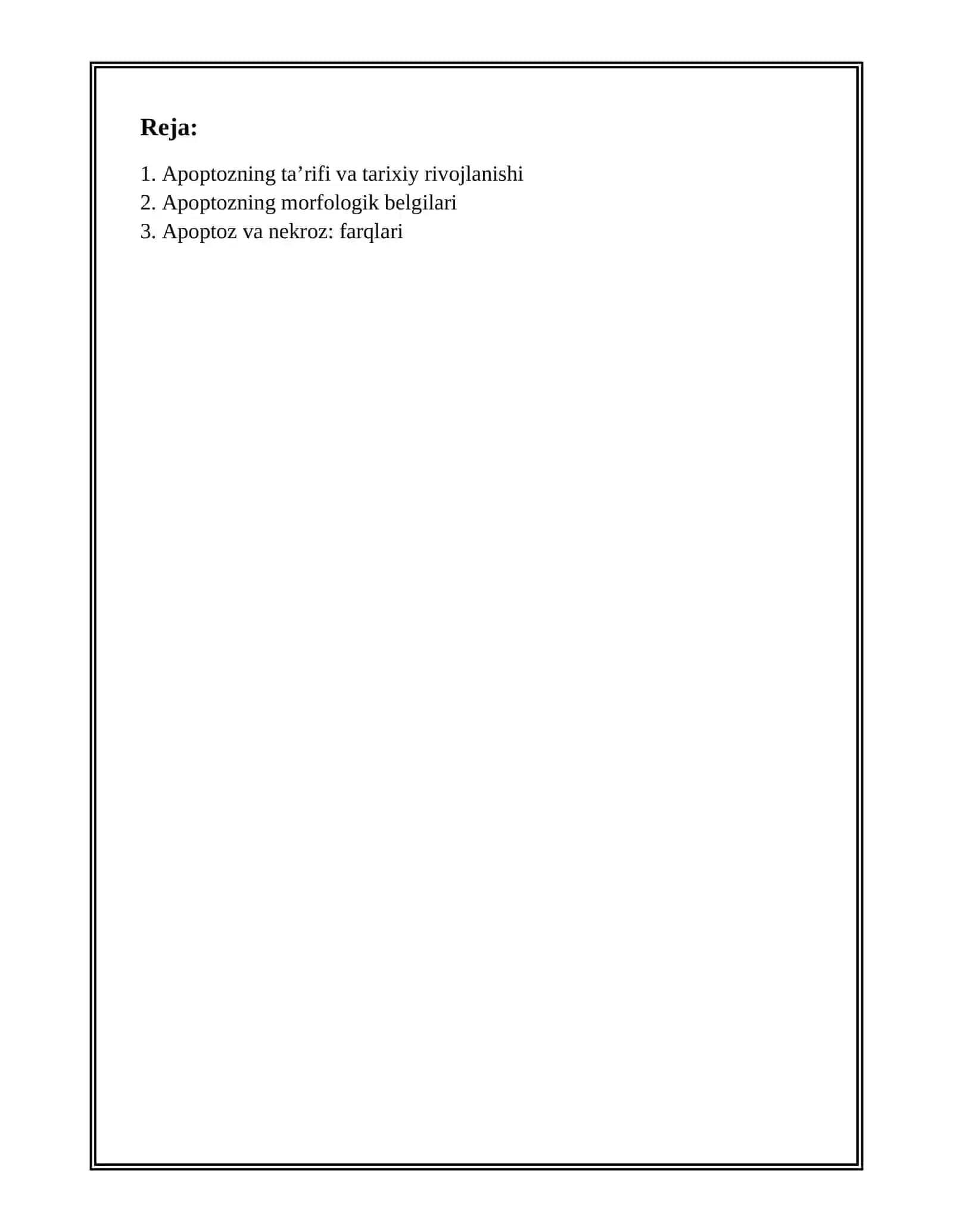 HUJAYRA APOPTOZI VA UNING BIOLOGIK AHAMYATI 2