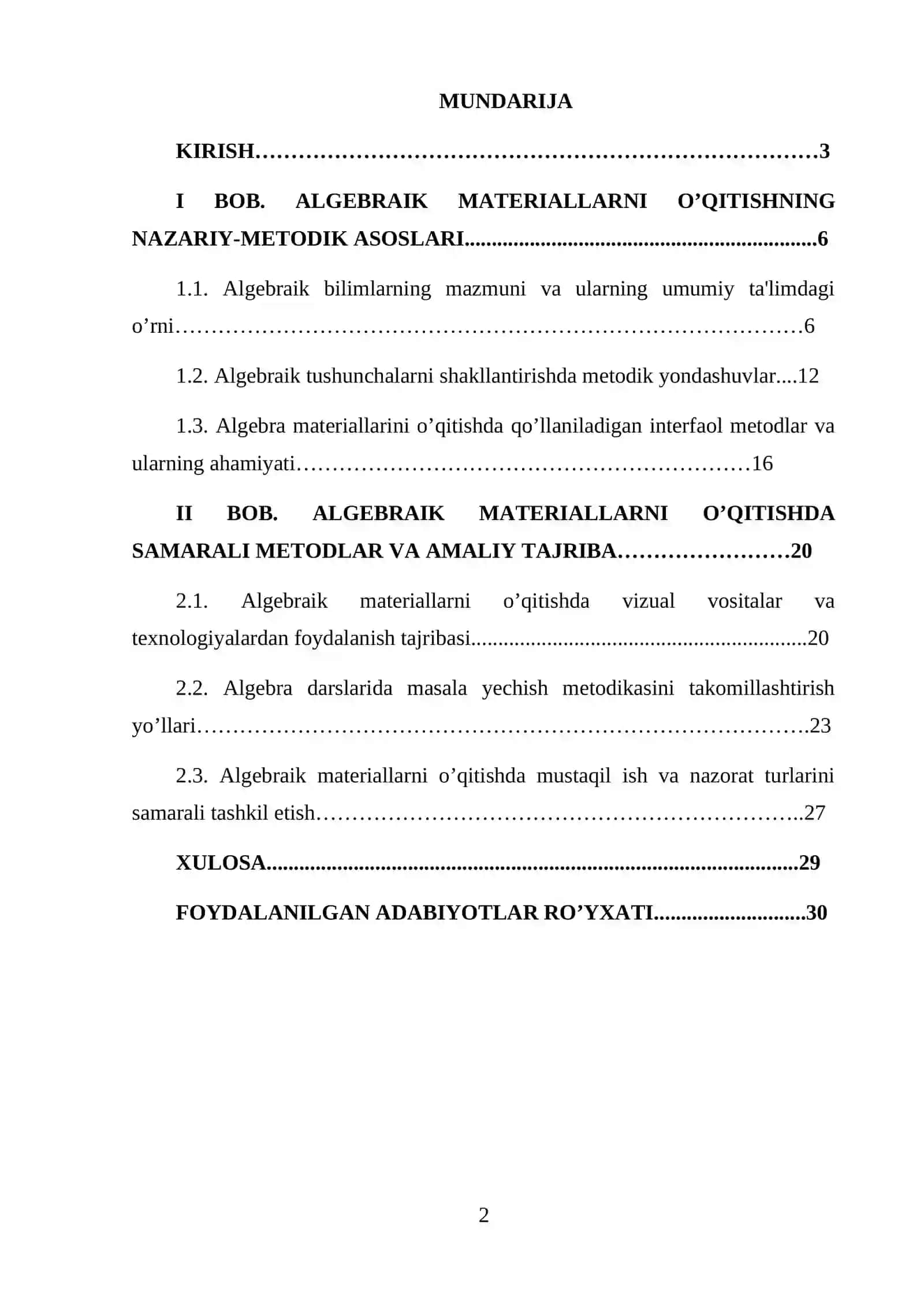 Algebraik materiallarni oqitish metodikasi 2
