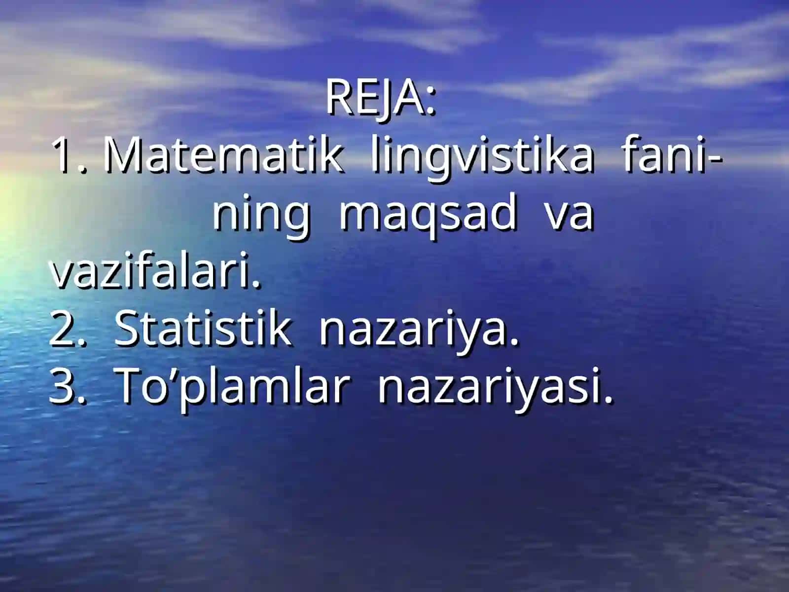 Matematik lingvistika fani 2