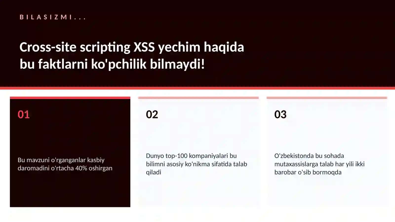 Cross-site scripting XSS yechim 2