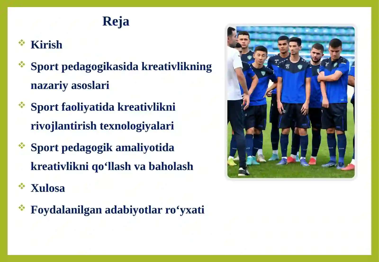 Sport sohasida kreativlik (ijodkorlik) 2