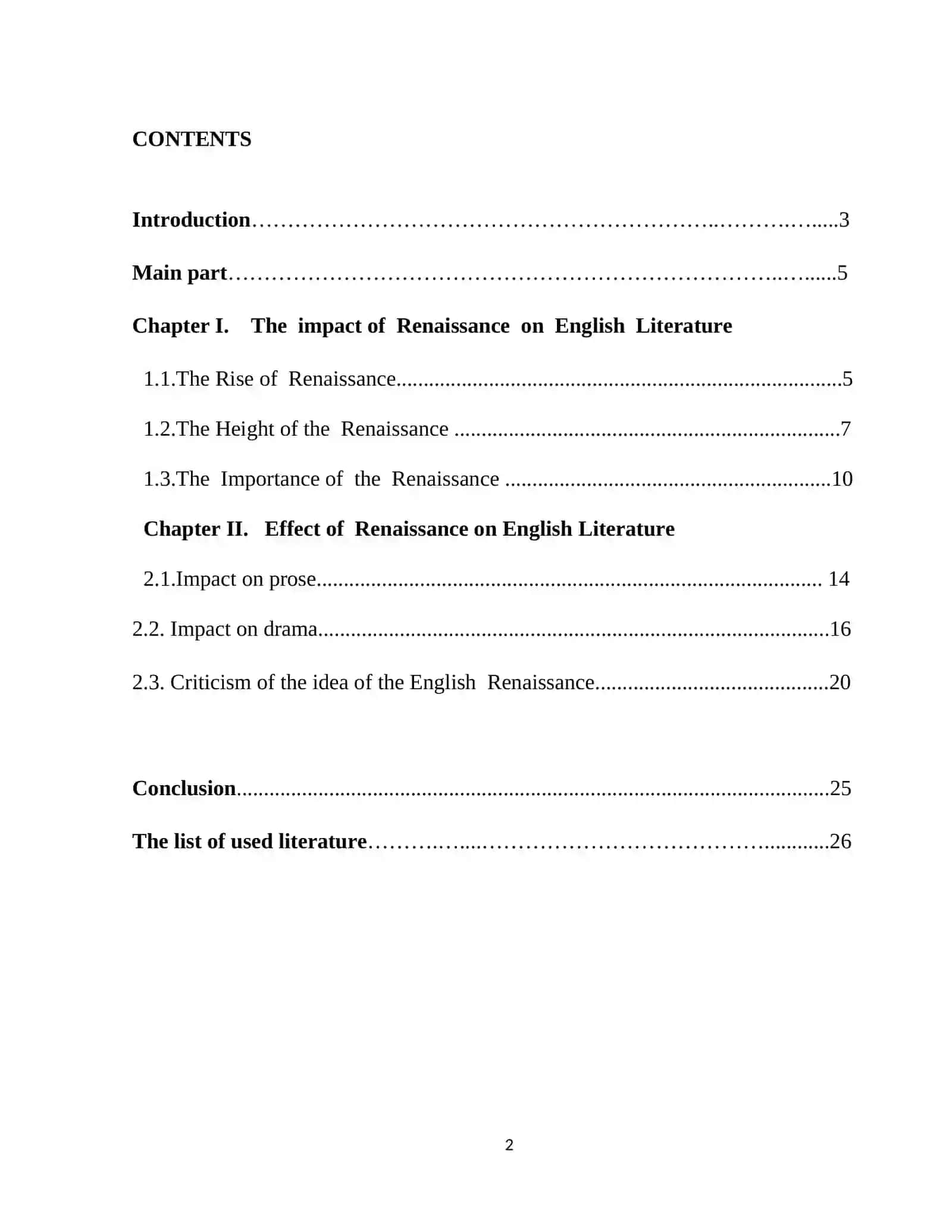 RENAISSANCE IN ENGLISH LITERATURE 2